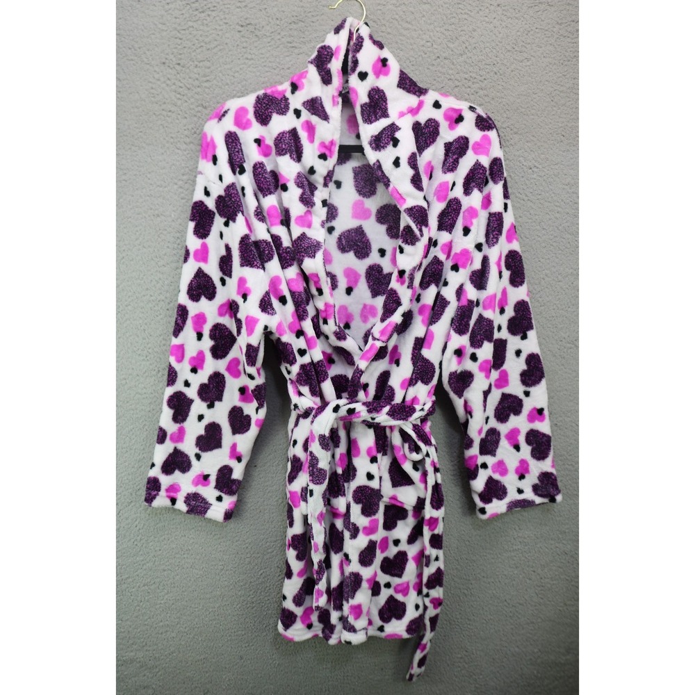 Mayfair Plush Fleece Robe-OSFM-Hearts-Belted-Pockets-Ultra Soft-Cozy Chic